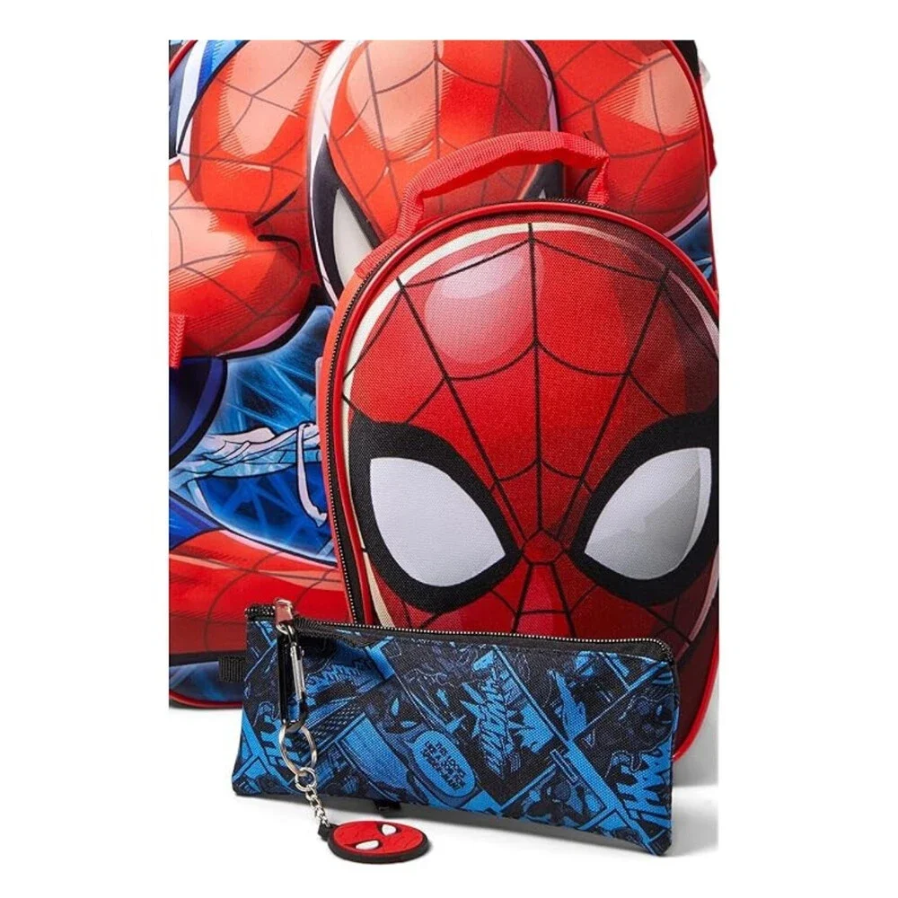 Bioworld Spider-Man Backpack Set Kids One Size Red Blue Graphic Print Bag TLW446